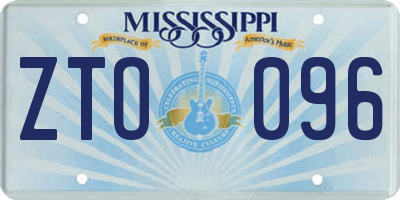 MS license plate ZTO096