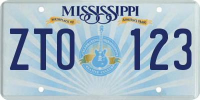MS license plate ZTO123