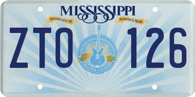 MS license plate ZTO126