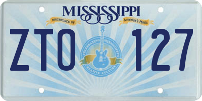MS license plate ZTO127