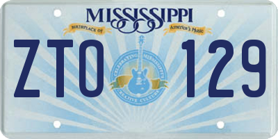 MS license plate ZTO129