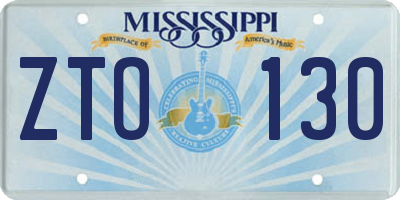 MS license plate ZTO130