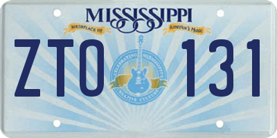 MS license plate ZTO131