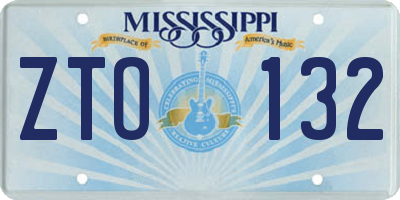 MS license plate ZTO132