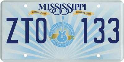 MS license plate ZTO133