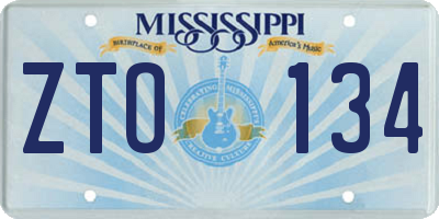 MS license plate ZTO134