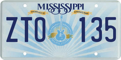 MS license plate ZTO135