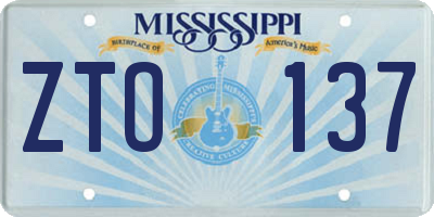 MS license plate ZTO137