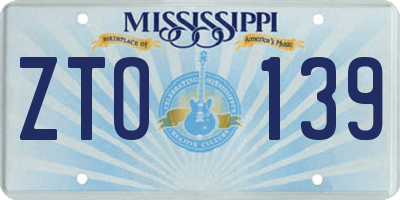 MS license plate ZTO139