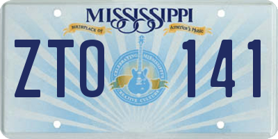 MS license plate ZTO141