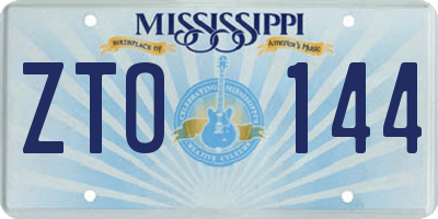 MS license plate ZTO144