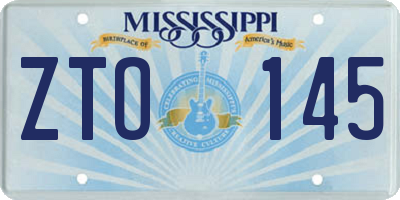 MS license plate ZTO145