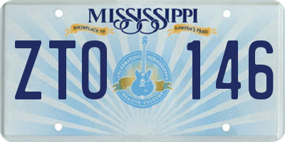 MS license plate ZTO146