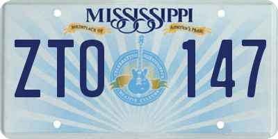 MS license plate ZTO147