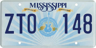 MS license plate ZTO148