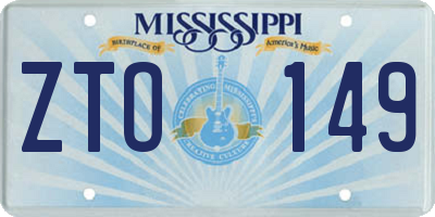 MS license plate ZTO149