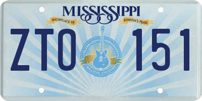 MS license plate ZTO151