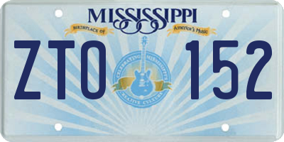 MS license plate ZTO152