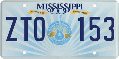 MS license plate ZTO153