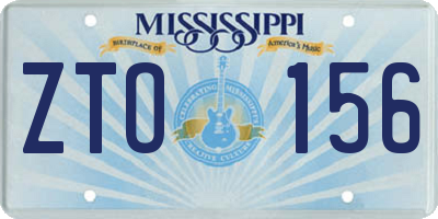 MS license plate ZTO156