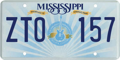 MS license plate ZTO157