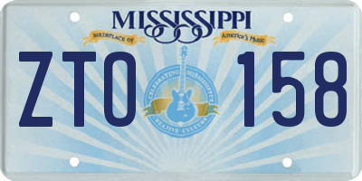 MS license plate ZTO158