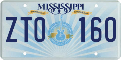 MS license plate ZTO160