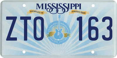 MS license plate ZTO163