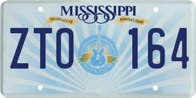 MS license plate ZTO164