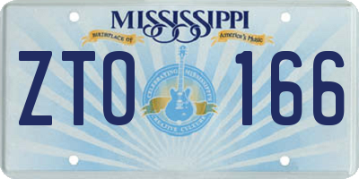 MS license plate ZTO166