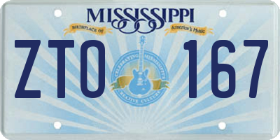 MS license plate ZTO167