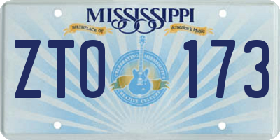MS license plate ZTO173