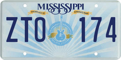 MS license plate ZTO174