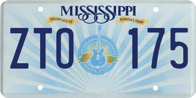 MS license plate ZTO175