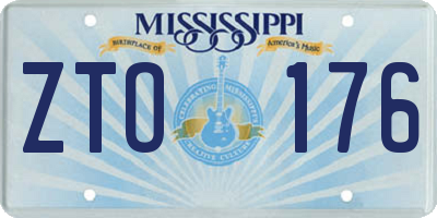 MS license plate ZTO176