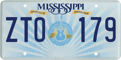 MS license plate ZTO179