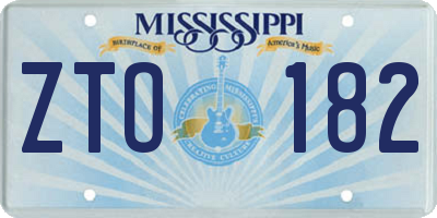 MS license plate ZTO182