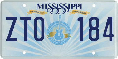MS license plate ZTO184
