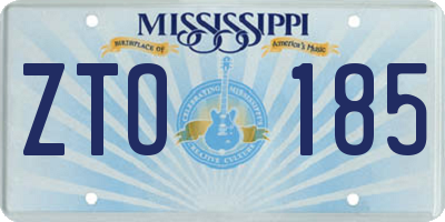 MS license plate ZTO185