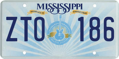 MS license plate ZTO186