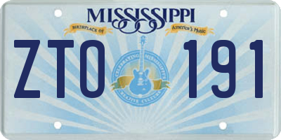 MS license plate ZTO191