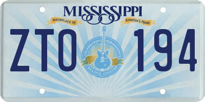 MS license plate ZTO194