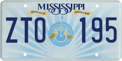 MS license plate ZTO195