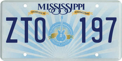 MS license plate ZTO197