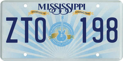 MS license plate ZTO198