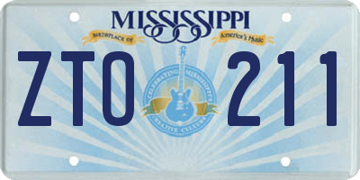 MS license plate ZTO211