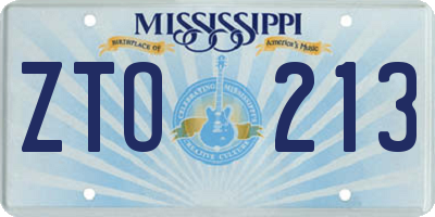 MS license plate ZTO213