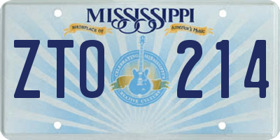 MS license plate ZTO214