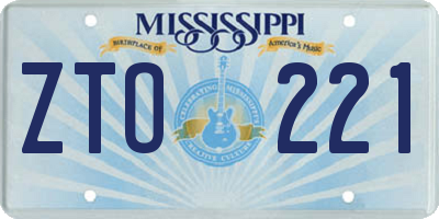 MS license plate ZTO221
