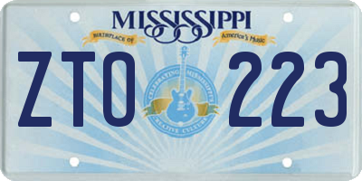 MS license plate ZTO223